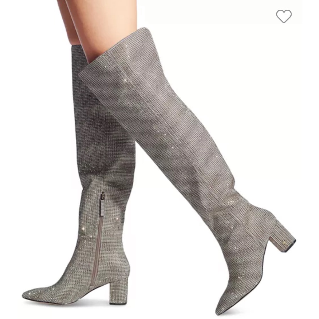 Kurt Geiger London Burlington Pointed Toe Over The Knee Boots In Dark Beige.